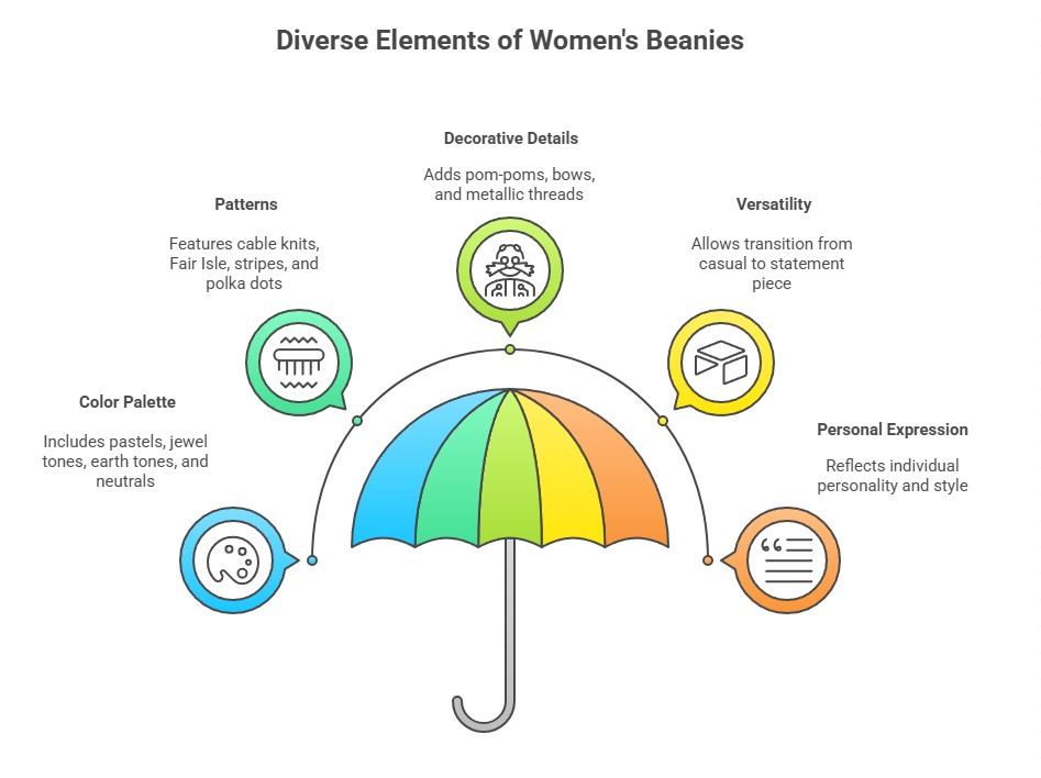 diverse elements of women beanies
